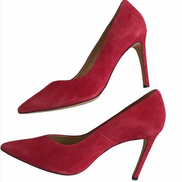 Sandro Paris red suede pump heels Sz EU 39 - Picture 6 of 16